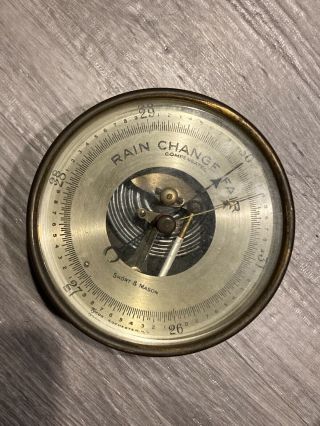 Antique Brass Short And Mason Tycos Rochester Ny Compensated Barometer