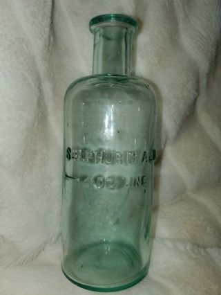 Antique/vintage Acid Sulfuric Acid Apothecary Embossed Bottle.