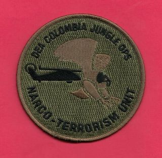 C30 Dea Columbia Jungle Ops Narco Terror Drugs Enforce Agency Fed Police Patch