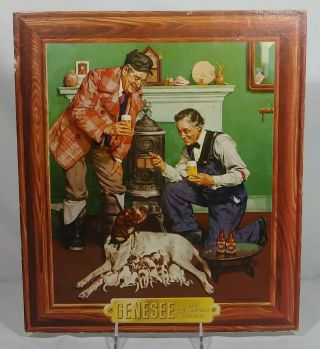 Old Genesee Beer Easel Back Bar Cardboard Display Sign Brewing Co.  Rochester Ny