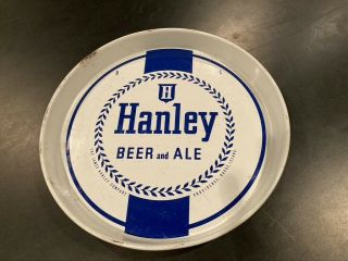 Vintage James Hanley Brewery Ale Blue And White Beer Tray,  Providence,  Ri