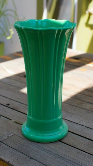 Vintage Fiestaware 9 - 5/8” Medium Vase Fiesta Hlc Usa Light Green