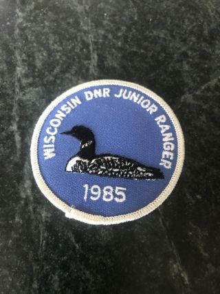 Vtg Wisconsin Dnr Junior Ranger Patch 3” Rare 1985 Iron On Logo Wi Outdoors