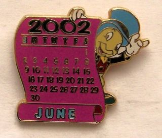 Disney Pin Ds 12 Months Of Magic Calendar Series June Jiminy Cricket