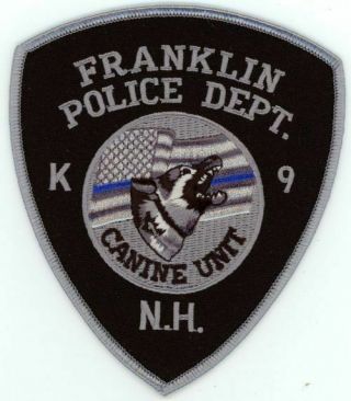 Franklin Police Hampshire Nh K - 9 Colorful Patch Sheriff