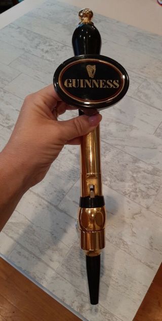 Guinness Draught Beer Tap Handle - Brass & Black Vintage Bar Ireland Irish Draft