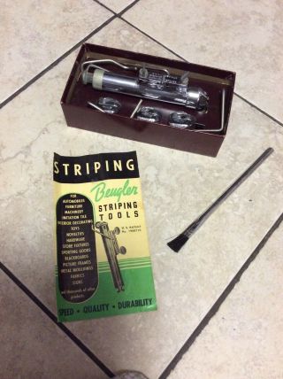 Vintage Beugler Striper De Luxe Automotive Pin Striping Tool Kit Pinstriping