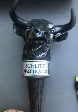 Vintage Schlitz Malt Liquor Bull Head Beer Tap 9 " Handle