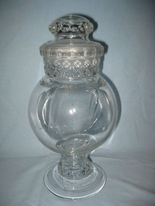 Antique Dakota Apothecary Jar Glass Drug Store Candy Store 12 " Height