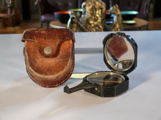 Vintage Keuffel & Esser Co.  K&e Compass,  Level W/ Leather Case Transit,  Military