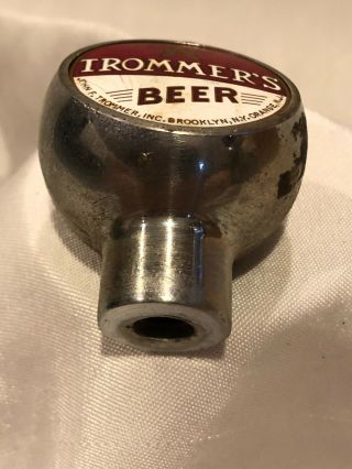 Vintage Trommer ' s Beer Tap Ball Knob Orange,  NJ,  Brooklyn,  NY Beer Ball Knob 2