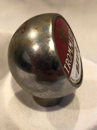 Vintage Trommer ' s Beer Tap Ball Knob Orange,  NJ,  Brooklyn,  NY Beer Ball Knob 3