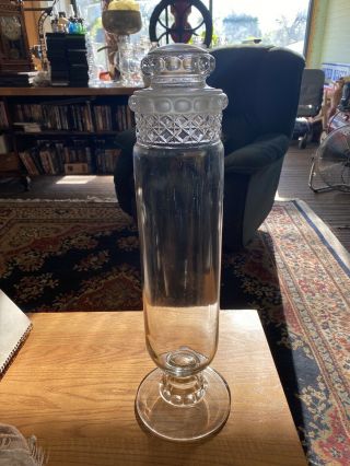 1900 Antique Dakota Glass Apothecary Rare 24”jar Candy Container