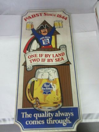 Vintage Advertising Pabst Blue Ribbon Beer Wooden Sign Tavern Beer Garden M - 634