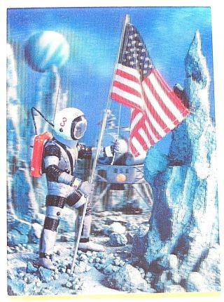 Vintage " Memo From The Moon " 1966 Lenticular 3 - D Postcard -