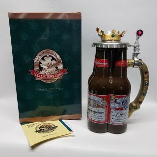 Anheuser - Busch 2001 Cc Members Only Stein " King Of Beers " Ltd 10126
