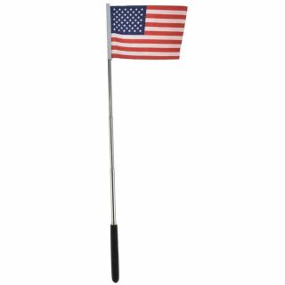 American Flag Mini Telescopic Extendable 20 " Metal Stick Pole Souvenir Handheld