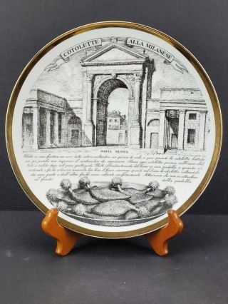 Vintage Fornasetti Milano Recipe Plate,  Cotolette Alla Milanese,  Porta Nuova