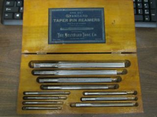Vintage Standard Tool Co.  11pc.  Standard Taper Pin Reamers Set In Case