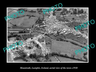 Old 8x6 Historic Photo Of Mountrath Ireland Aerial View Of The Town C1930 1