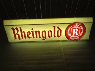 Rheingold Beer Sign Lighted Double Sided Hanging Thank You Call Again Plz Read