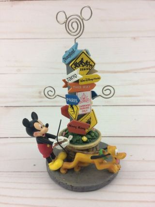 Disney Parks Mickey Mouse & Pluto Cross Road Signs Photo Holder