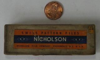 12 Nicholson Die Filer Swiss Pattern 3 1/4 " Files In Orignial Box 00 Xf Vintage