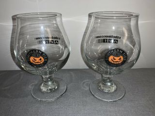 2 Southern Tier Brewing Company Pumking Glasses Goblet Set Pumpkin Pint Brewery