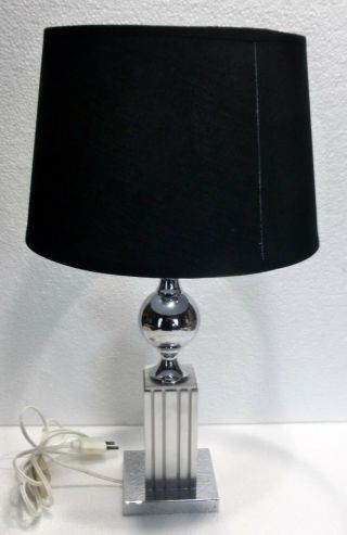 Jolie Lampe De Table Ou Chevet Design Années 60 Pied Chrome Aluminium Vintage