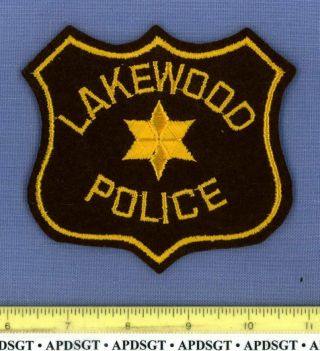 Lakewood (old Vintage Felt) Illinois Sheriff Police Patch Gold Star Mesh