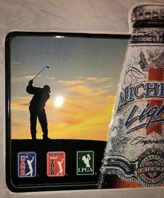 Michelob Light Ribbon Beer Metal Sign - PGA Golf LPGA Senior Tour 2001 Series 2
