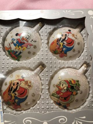 Set Of 4 Disney Vintage Glass Christmas Ornaments Kurt Adler