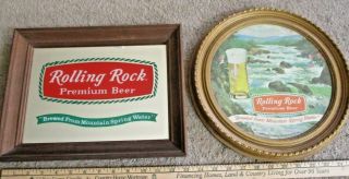 Beer Mirror And Sign Rolling Rock