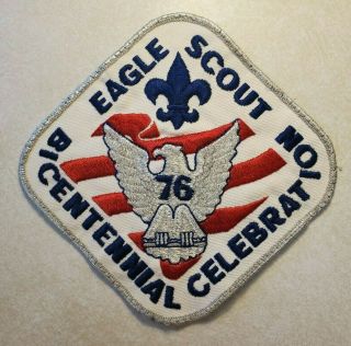 Eagle Scout Bicentennial Celebration Patch 1976 Boy Scout Silver Blue Red White