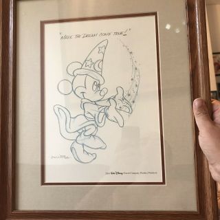 2001 Disney Fantasia Mickey Mouse Don Ducky Williams Sketch Framed Lithograph