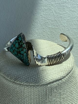 Vtg Old Pawn Navajo Sterling Silver And Turquoise Bracelet