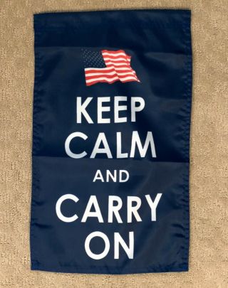 Motivational Us Flag American Keep Calm And Carry On Garden & Window Banner Flag