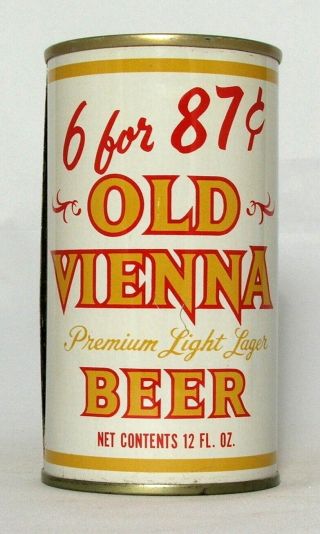 Old Vienna Beer 12 Oz.  Pull Top Beer Can - Maier,  Los Angeles,  Ca. ,  6 For.  87