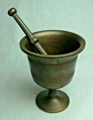 Greece Vintage Solid Brass Apothecary Small Mortar & Pestle Spice Herb Grinder