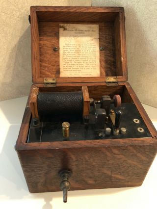 Quack Medical Wappler Ultra Violet Shock Machine Early 1900’s Oak Case