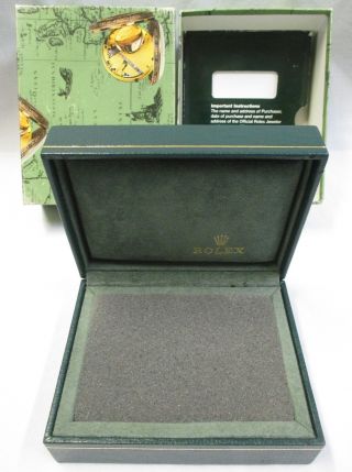 Vintage Rolex Green Watch Box 12.  00.  71.  2 - Part Carton Set,  Documentation Sleeve