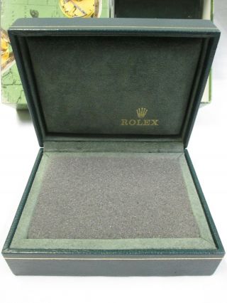 Vintage ROLEX Green Watch Box 12.  00.  71.  2 - Part Carton Set,  Documentation Sleeve 2