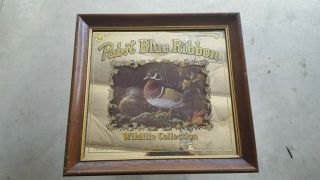 Vintage Pabst Blue Ribbon Pbr Wildlife Series Wood Ducks Beer Mirror Sign