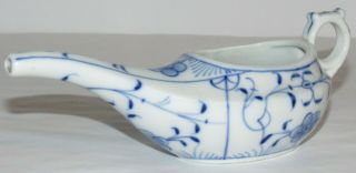 Antique Germany Flow Blue Danube Onion Porcelain Invalid Infant Feeder