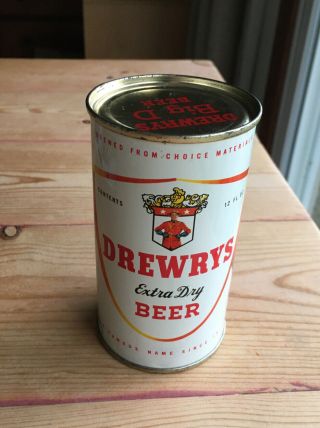 Drewrys Extra Dry Beer Vintage Flat Top Can Mountie -