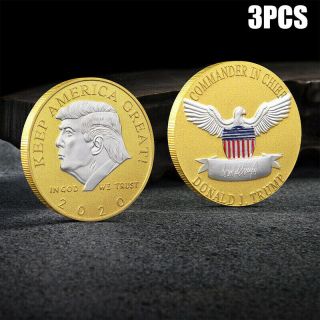 Donald Trump 2020 Keep America Great Commander In Chief Gold Challenge Coin Us