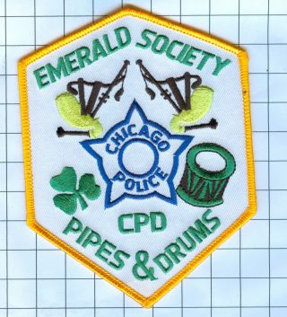 Police Patch - Illinois - Chicago Emerald Society Pipes And Drums