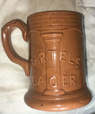 Vintage Syracuse Bartel Lager Beer Brown Chittenango Pottery Mug Rare