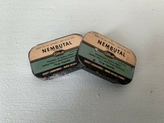2 Vintage Nembutal Physicians Sample Tins By Abbott