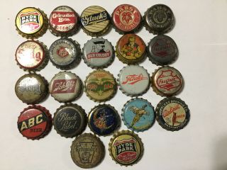 20,  Dif Cork Backed Beer Bottle Caps,  Pabst,  Cardinal,  Hyde Park,  Schmidt’s,  Etc.